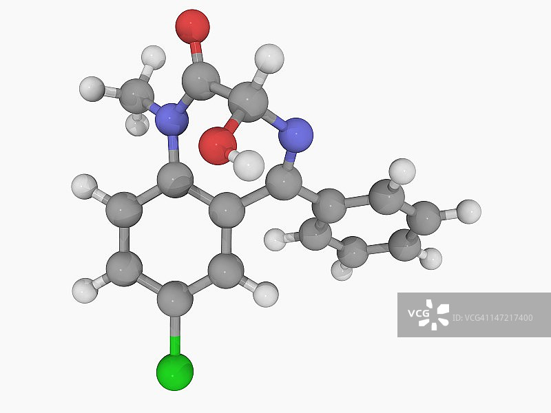 替马西泮药物分子图片素材