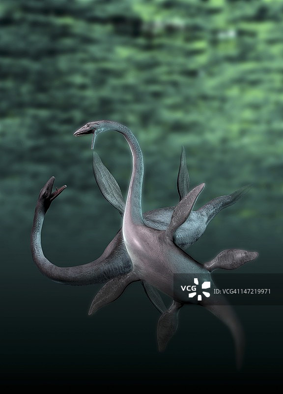 蛇颈龙搏斗艺术图片素材