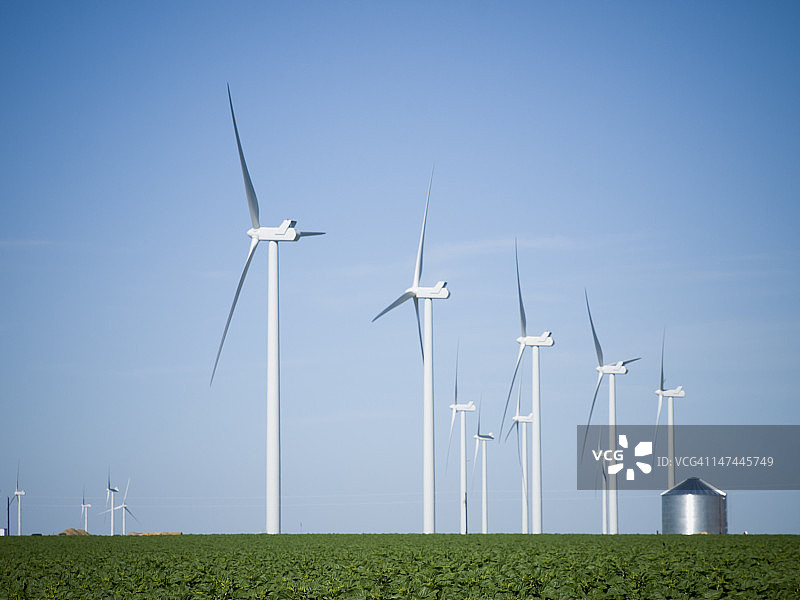 风力涡轮机的农场图片素材