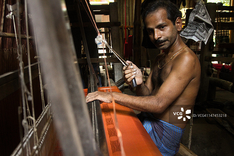 唐盖尔的纱丽制造商图片素材