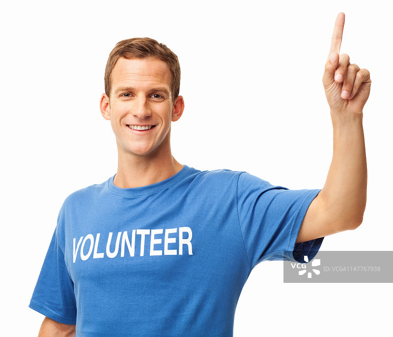 快乐的男志愿者-已隔离图片素材