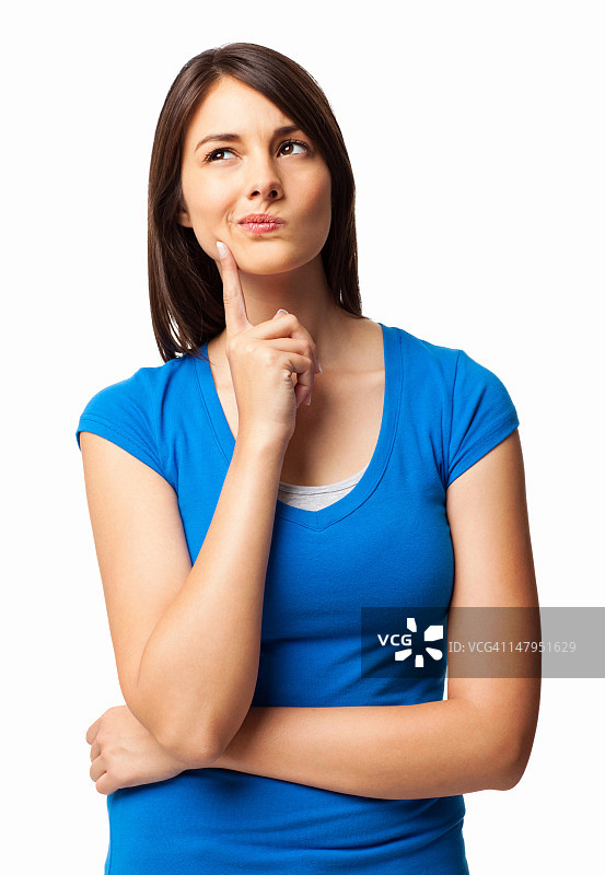 孤立无援的困惑的年轻女人图片素材