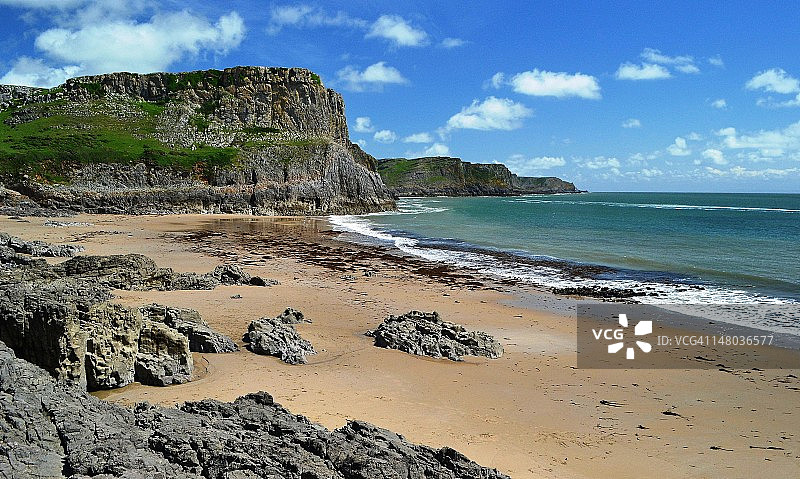 高尔半岛的秋湾海滩图片素材