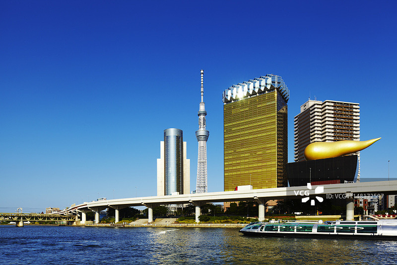 东京晴空塔与朝日啤酒大楼图片素材