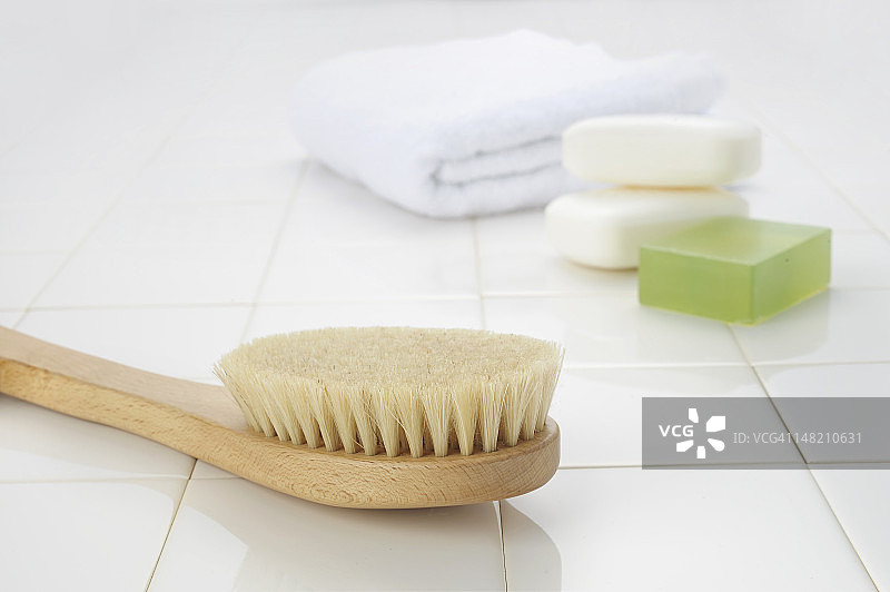 身体刷和沐浴用品图片素材