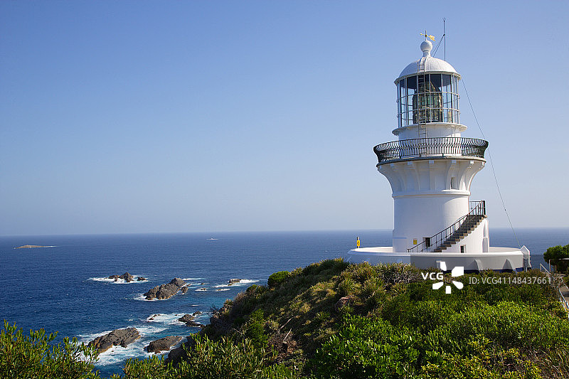 糖 loaf Point 灯塔，Seal Rocks图片素材