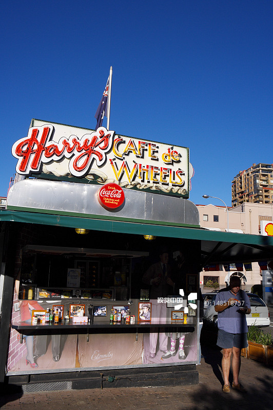 哈里咖啡车，位于库珀码头路，沃卢穆卢图片素材