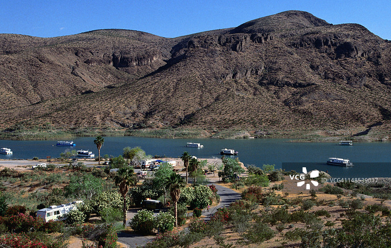 米德湖的回声湾营地图片素材