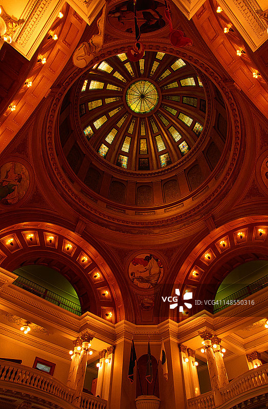 南达科他州议会大厦穹顶内部图片素材