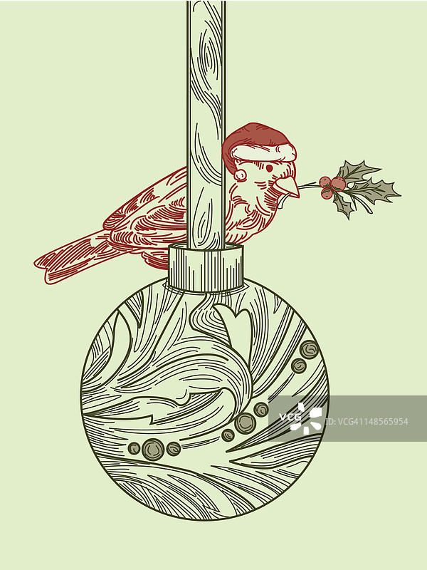 圣诞小鸟装饰图片素材