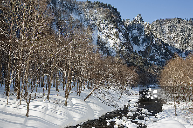 层云峡石狩川图片素材