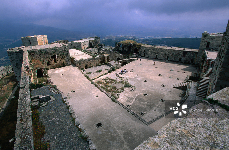 12世纪骑士堡的上层露台图片素材