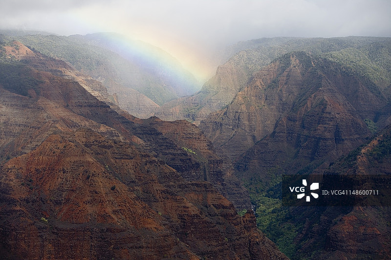 威美亚峡谷州立公园上空的彩虹图片素材