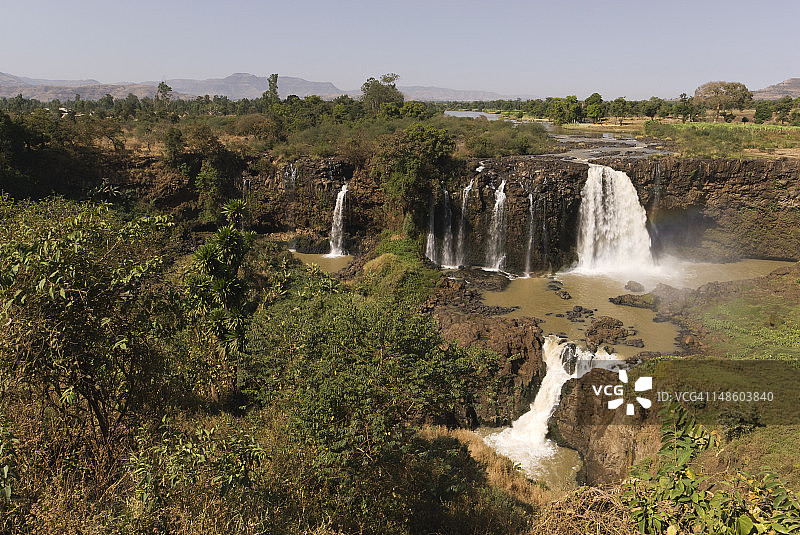 蓝色尼罗河瀑布景观图片素材