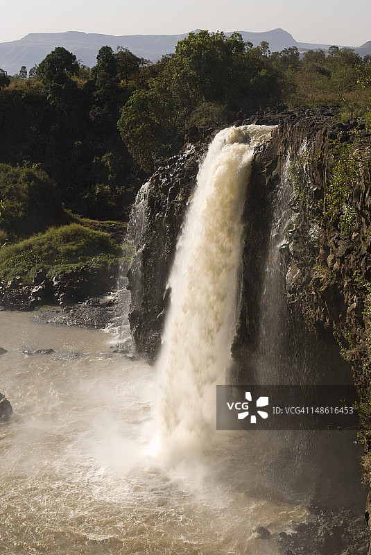 蓝色尼罗河瀑布景观图片素材