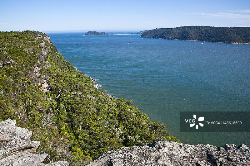 破碎湾：从沃拉山观看霍克斯伯里河口图片素材