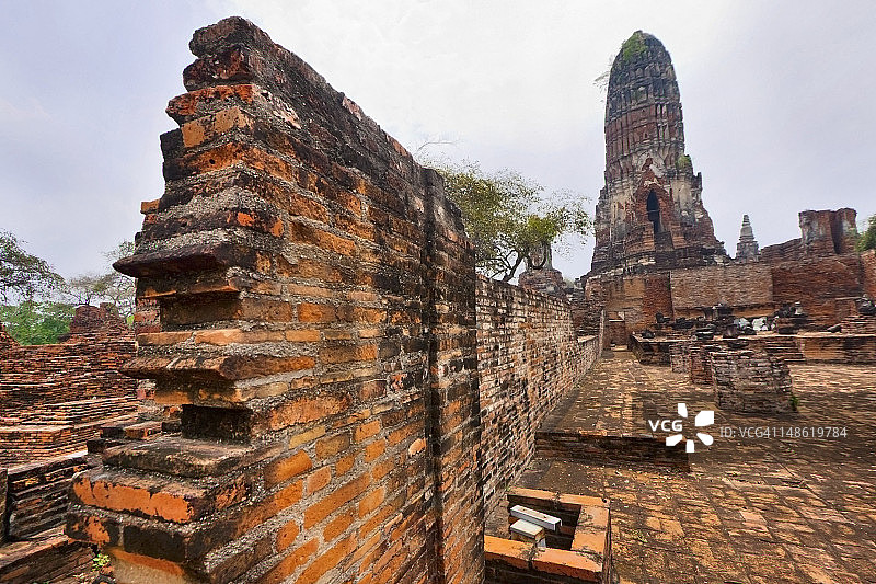 帕拉兰寺的古老砖墙图片素材