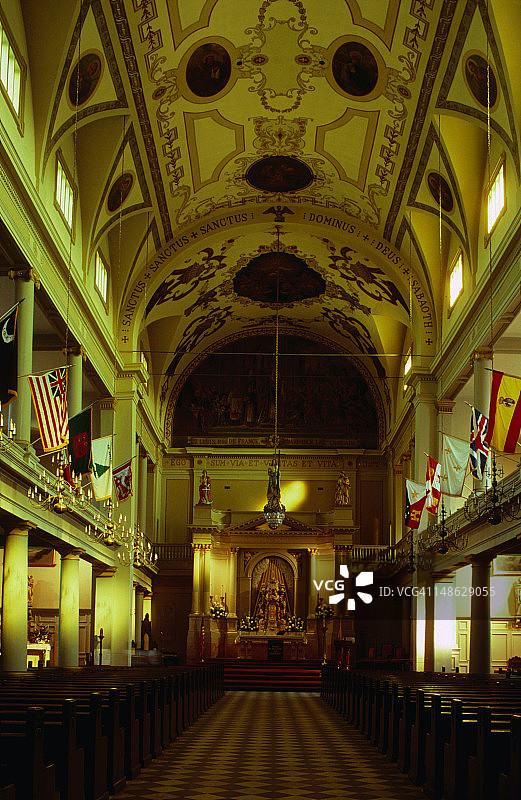 新奥尔良圣路易斯主教座堂内部，建于1794年图片素材