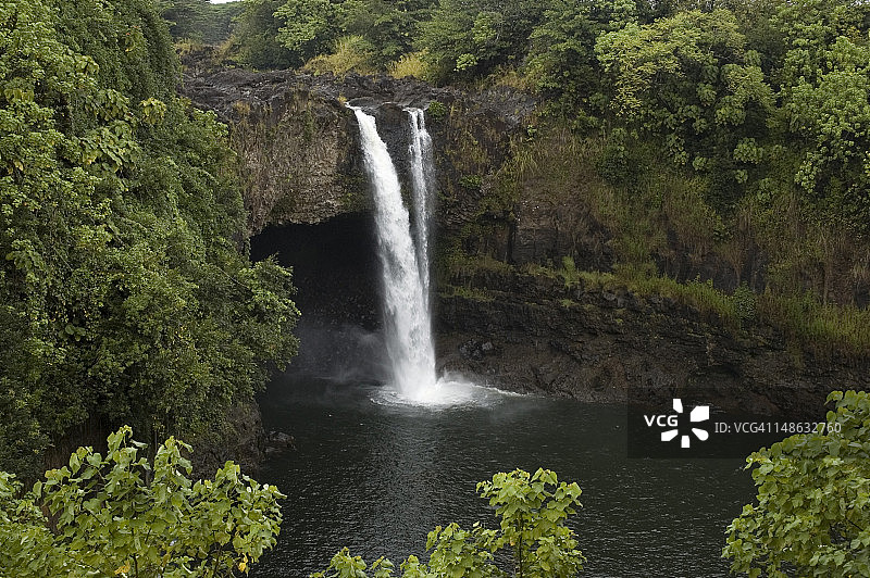 雨后的彩虹瀑布图片素材