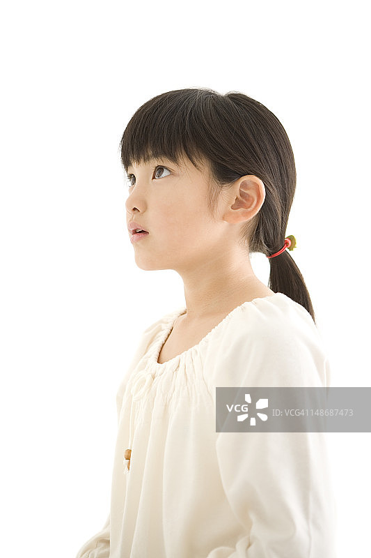 女孩的侧面照图片素材