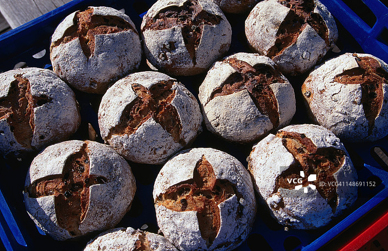 达令港农贸市场的复活节十字面包图片素材