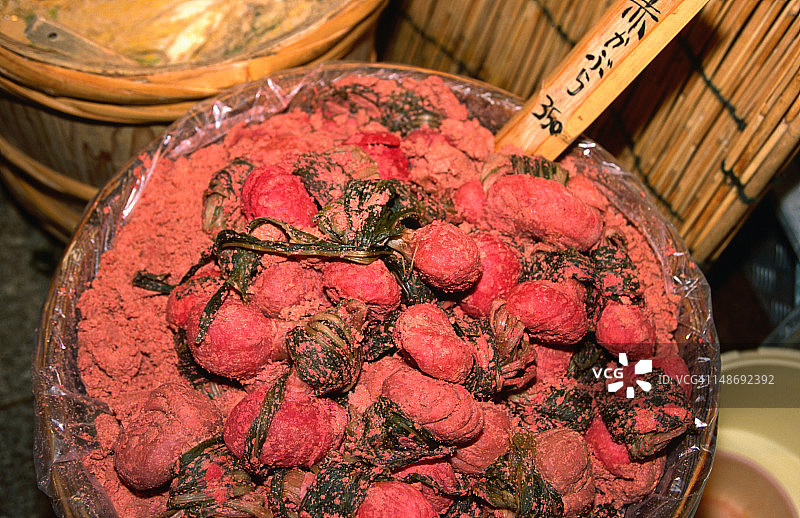 京都锦市场售卖的日式腌菜图片素材