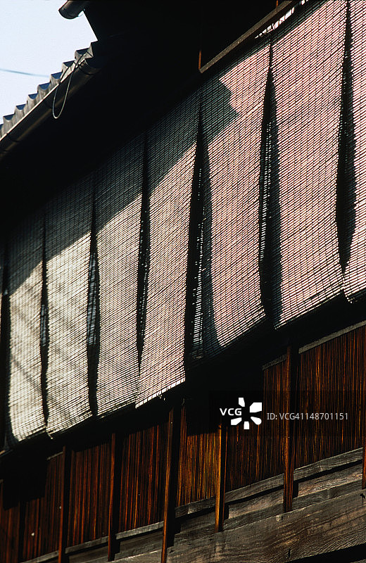 京都祇园遮阳草席图片素材