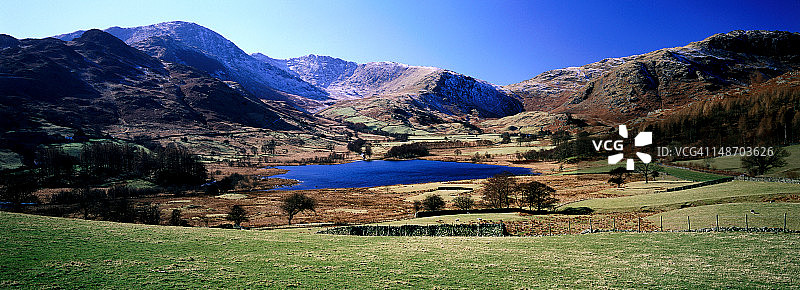 冬季从小朗代尔湖向西望去图片素材