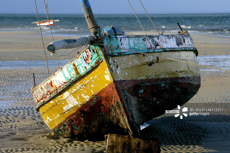 维兰库洛斯沙滩上的三角帆船图片素材