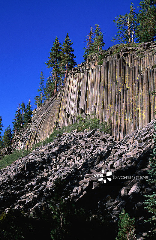 恶魔柱国家纪念碑的玄武岩柱岩层图片素材