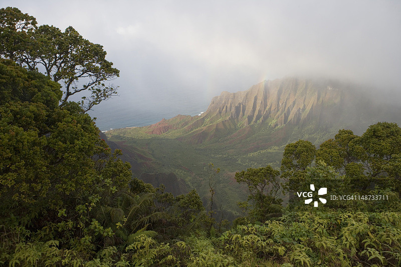 从卡拉劳观景点看纳帕利海岸图片素材