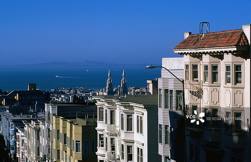 旧金山诺布山及圣彼得和保罗教堂图片素材