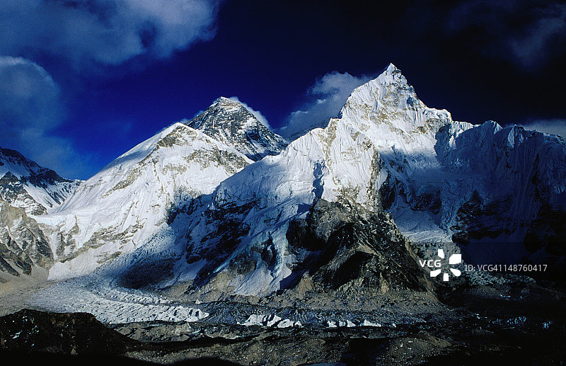 珠穆朗玛峰与努子峰图片素材