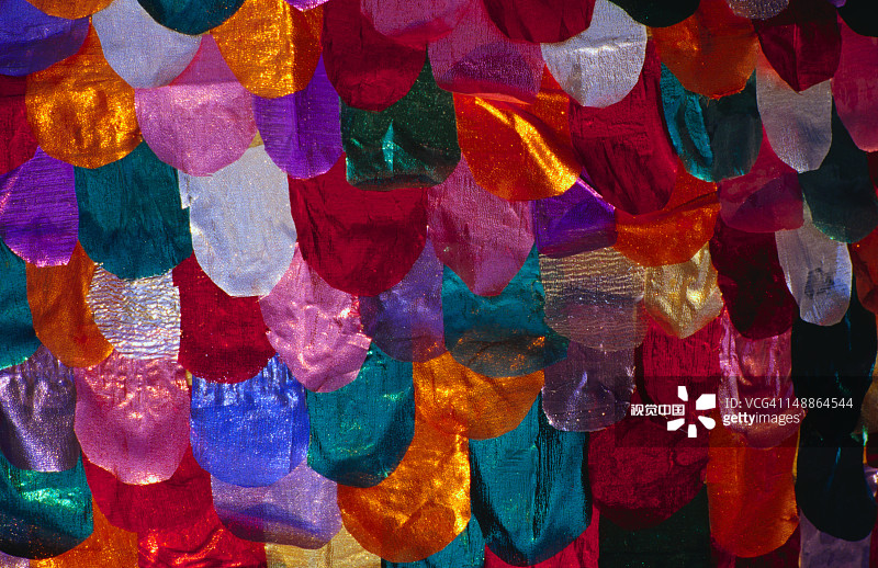 达尔文节盛大游行中的彩色花车细节。八月庆典主要是一个户外艺术文化节，突出了达尔文独特的亚洲和澳大利亚土著人口的结合。图片素材