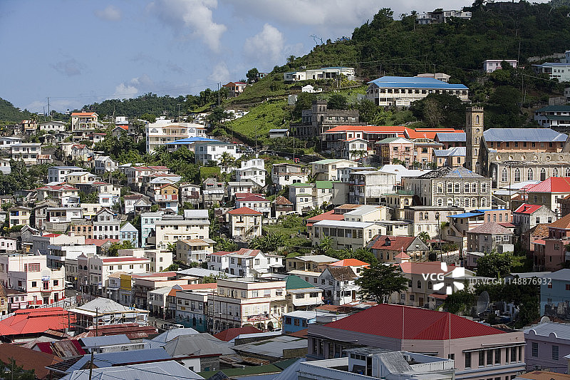 从乔治堡角拍摄的山坡房屋图片素材