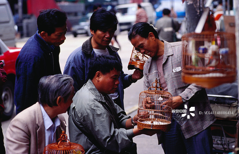 街头出售鸟笼图片素材