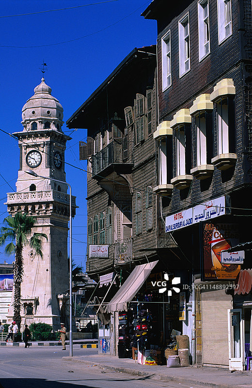 阿勒颇巴布法拉杰的地标性钟楼图片素材