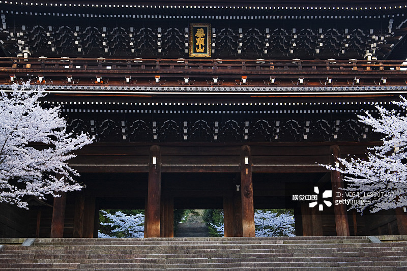 樱花季知恩院入口图片素材