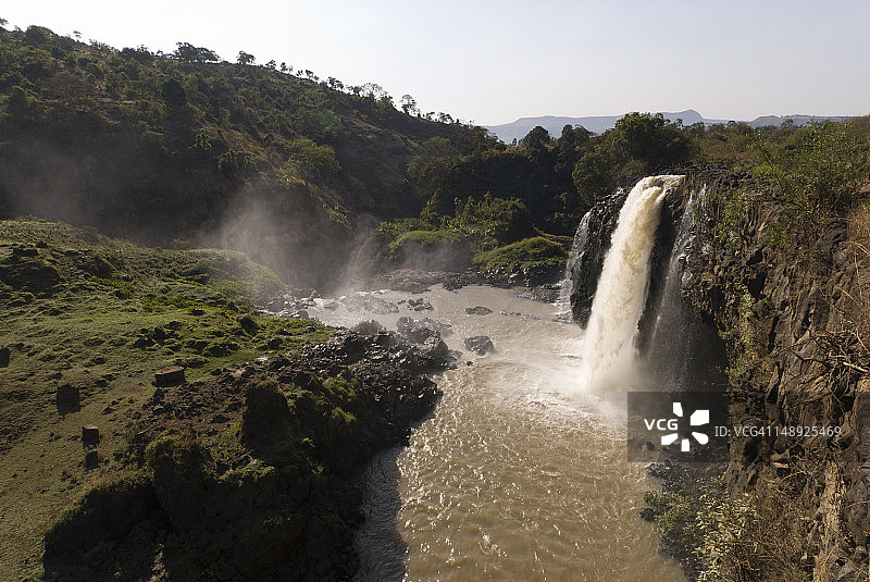 蓝色尼罗河瀑布景观图片素材