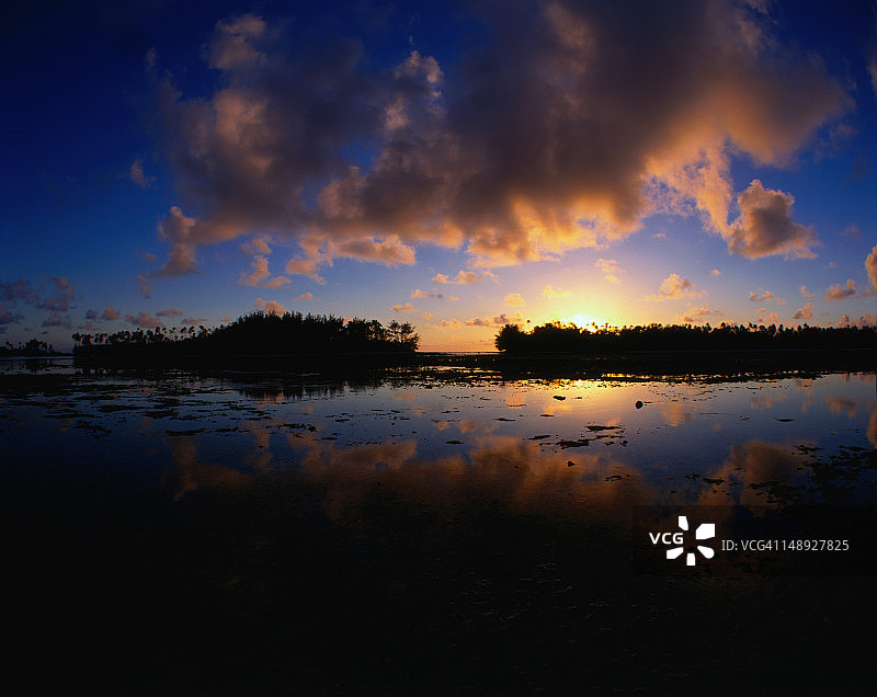 穆里泻湖日出图片素材