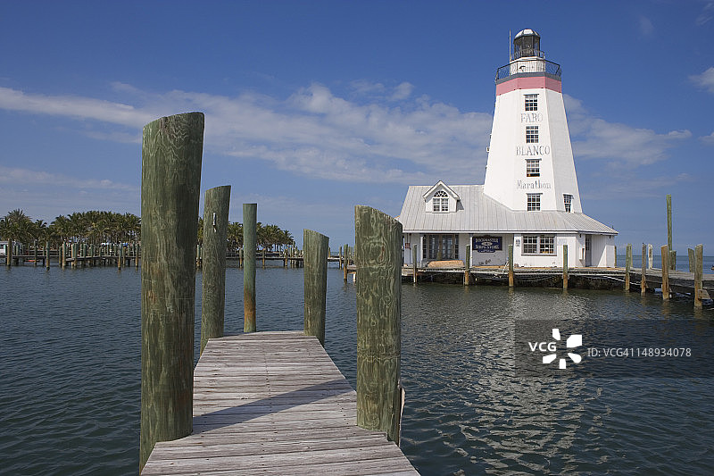 马拉松礁岛的法罗布兰科码头图片素材