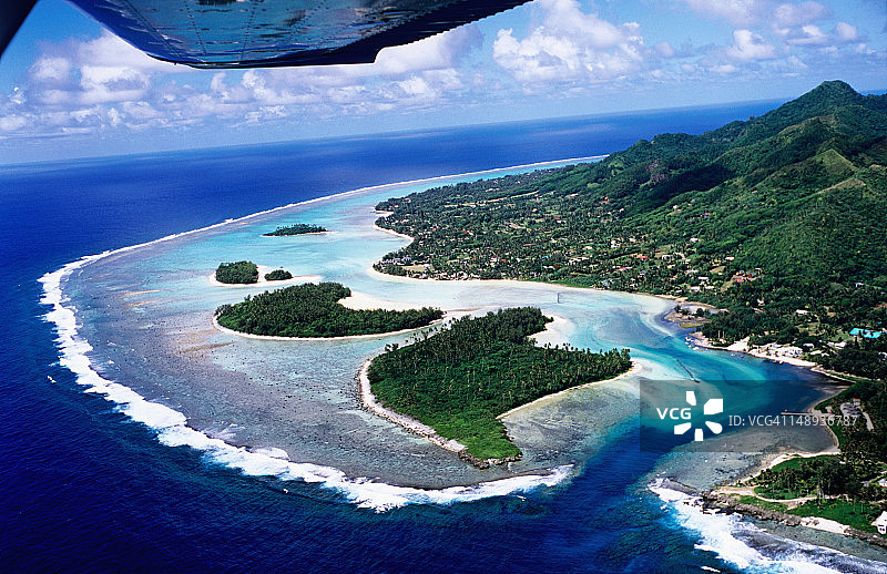 穆里海滩和莫图斯岛的航拍照片图片素材