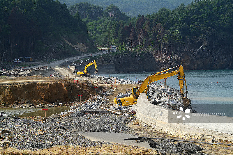 2011年7月4日，石卷市小八川滨图片素材