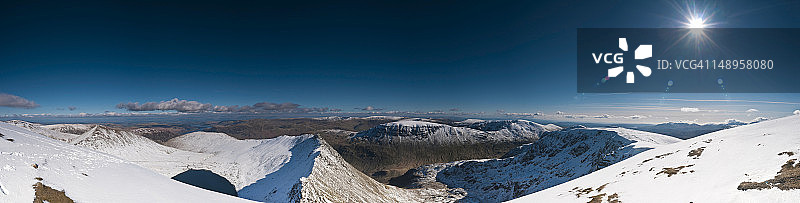 湖区雪山日出图片素材