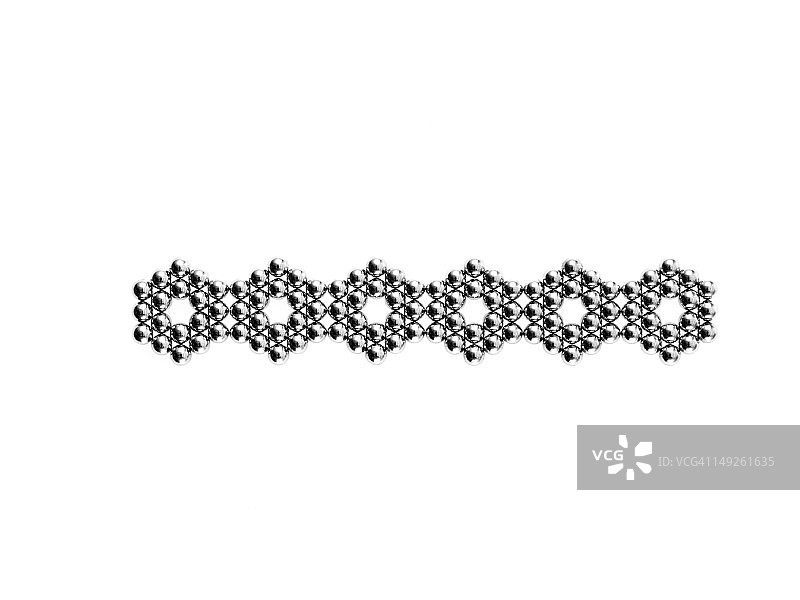 棚拍：弹珠机弹珠排列成单行六边形图片素材