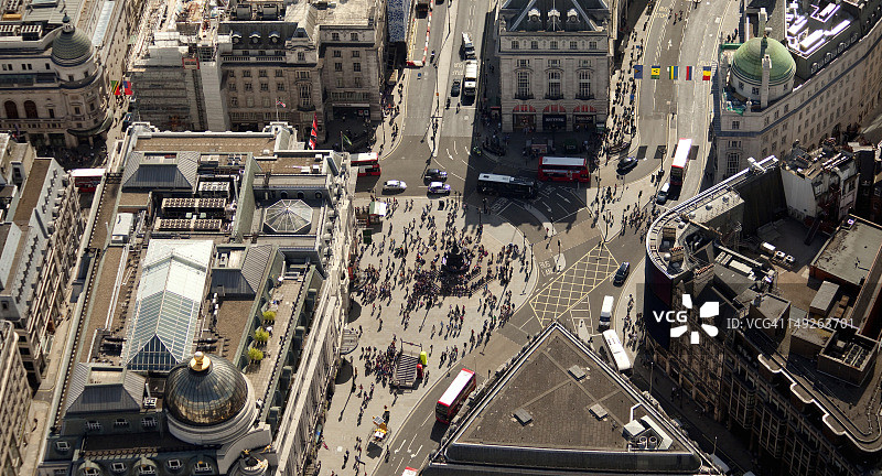 伦敦皮卡迪利广场的航拍景观图片素材