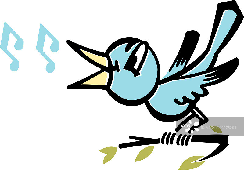 鸣叫的鸟图片素材