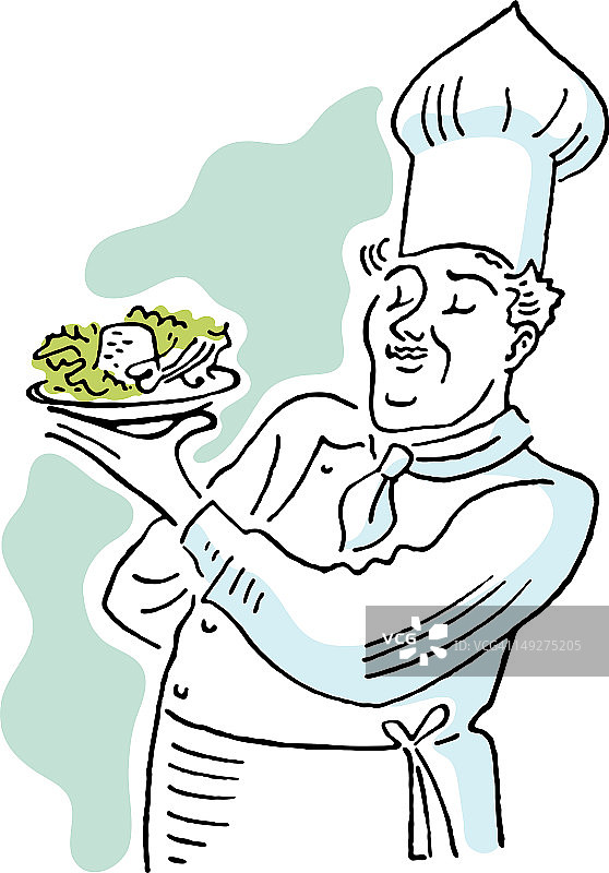 厨师手 holding 沙拉图片素材