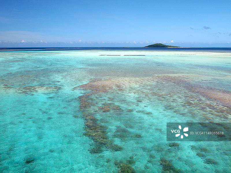 蓝绿色珊瑚礁海洋图片素材
