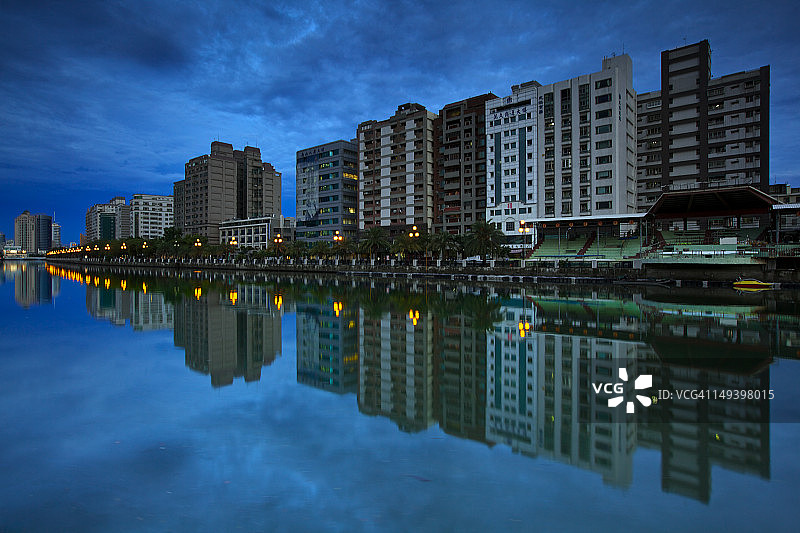 台南运河黄昏景色图片素材